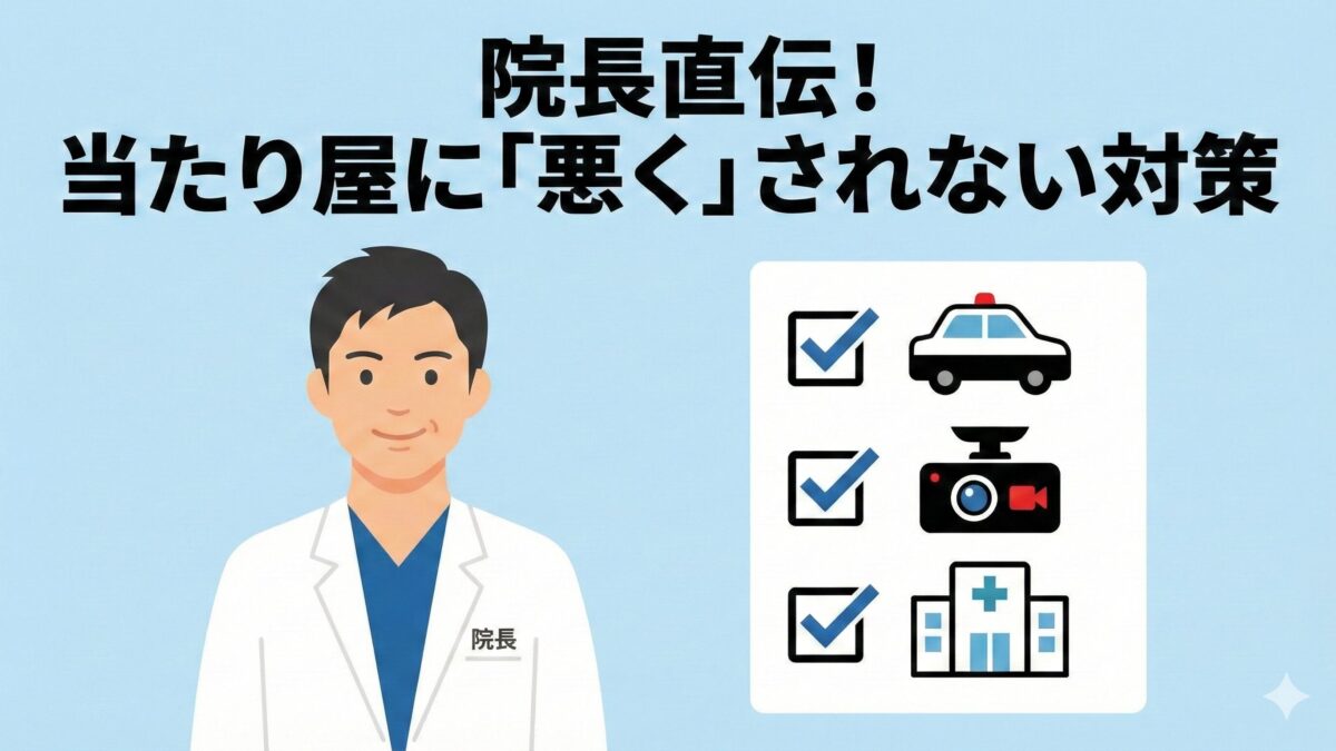 当たり屋どっちが悪い？過失割合0：100にするための接骨院院長の提言