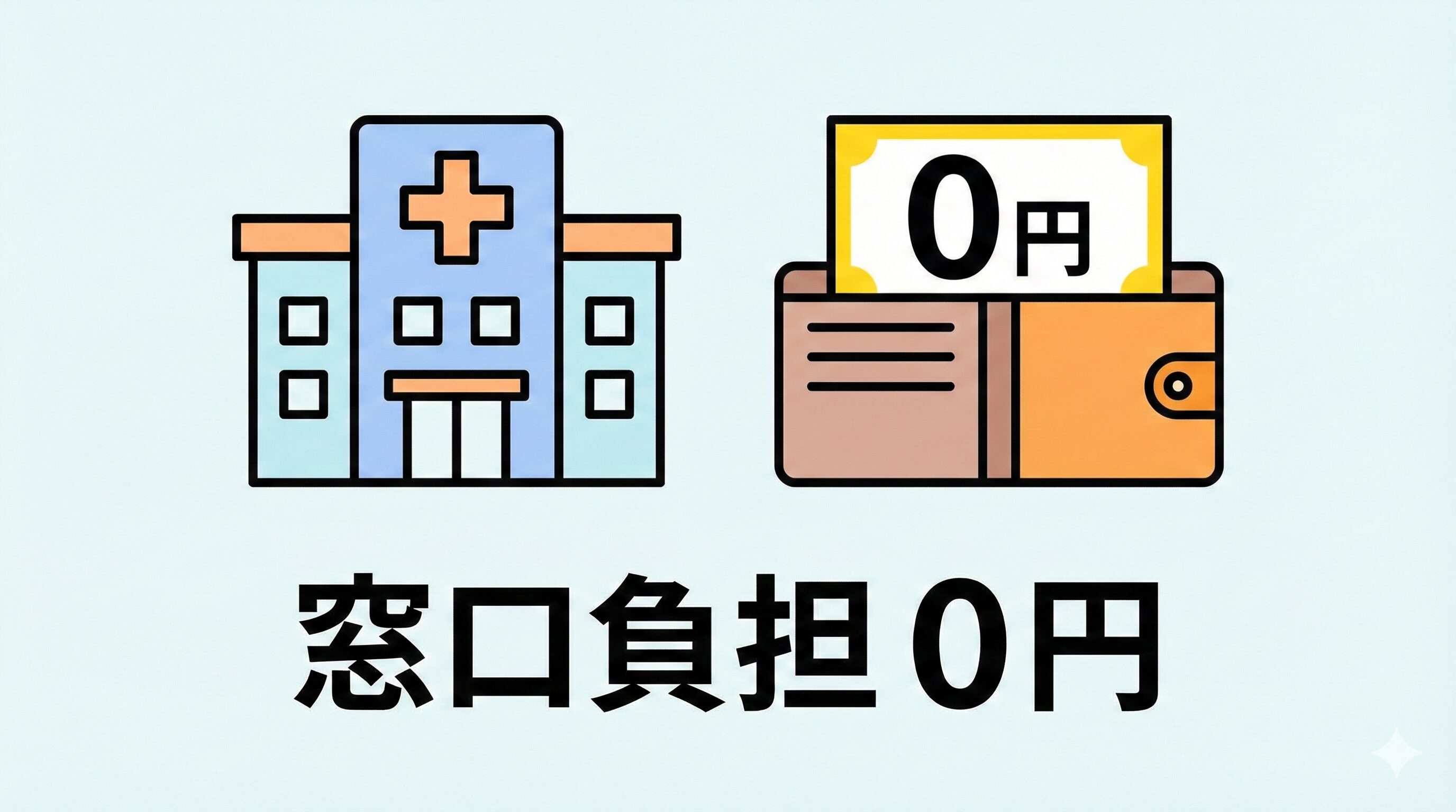 交通事故の通院で自賠責保険を適用し、窓口での支払いが不要であることを示すイラスト。