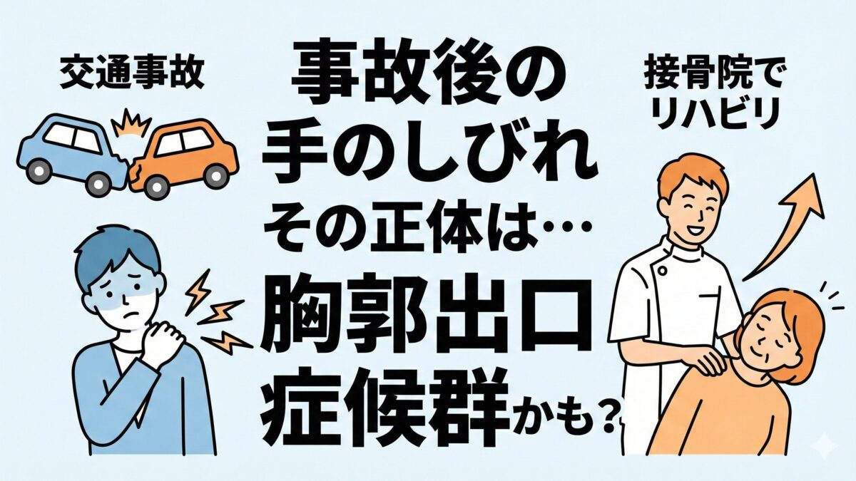 事故後の手のしびれは胸郭出口症候群？リハビリ・何科・専門医を解説