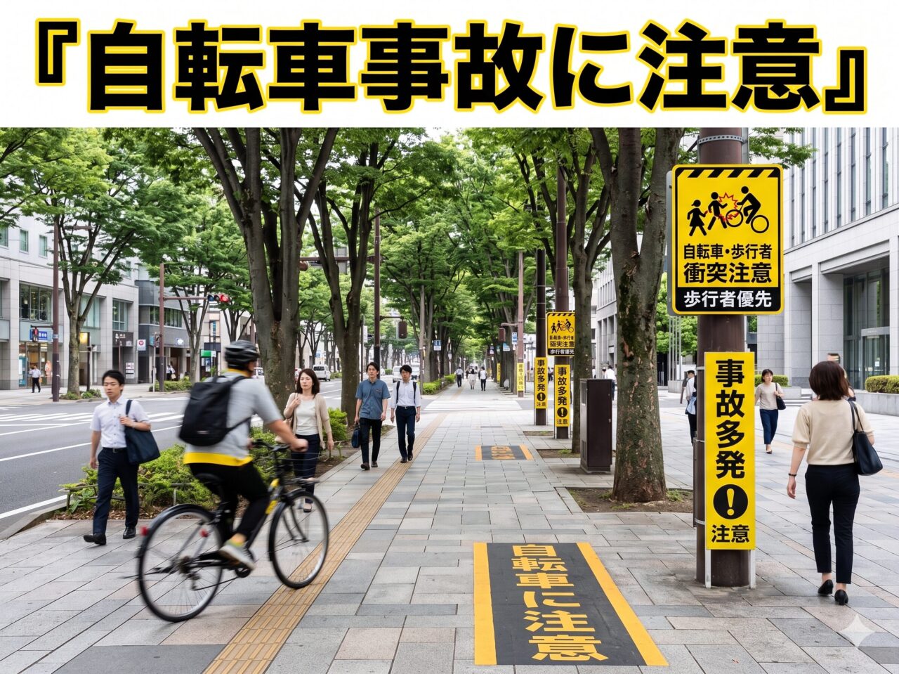 仙台市内で増加する、自転車による歩行者への接触・当て逃げ事故への注意喚起