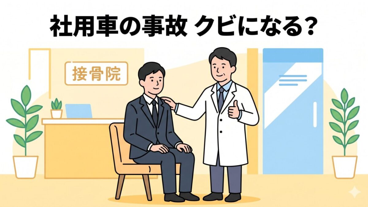 社用車の事故はクビ？不当解雇の基準とむちうち治療を院長が解説