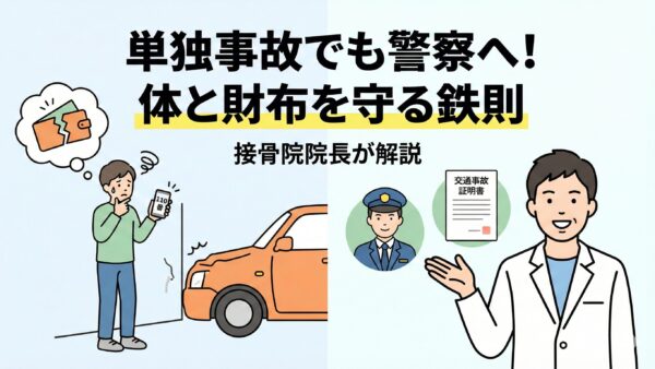 単独事故でも警察を呼ぶべき理由｜接骨院院長が教える健康と治療費の守り方