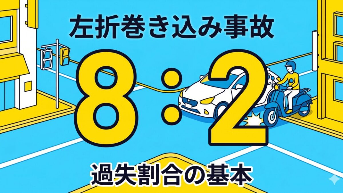 左折巻き込み事故の過失割合｜車：原付（バイク）では？