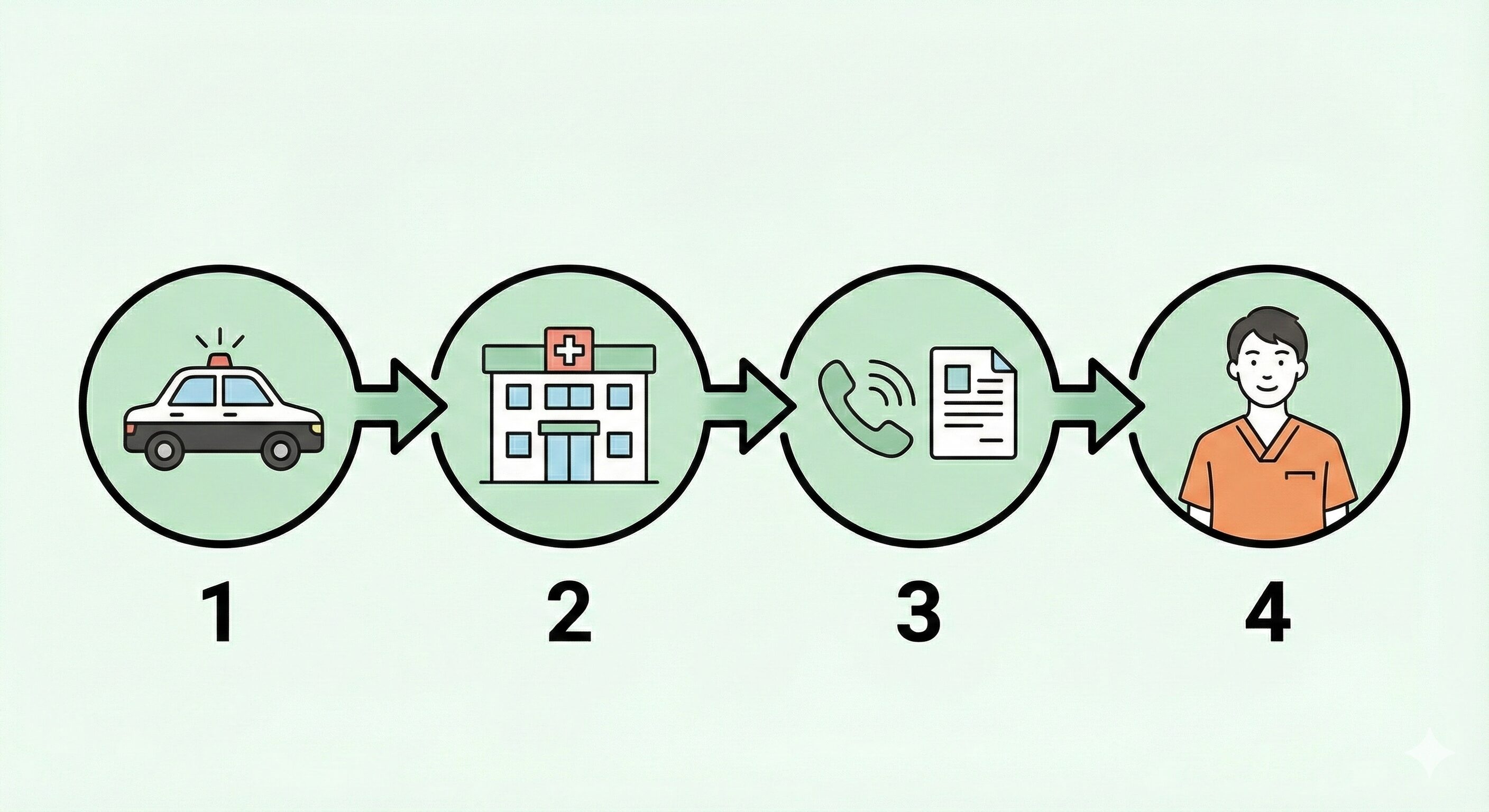 交通事故発生から通院までのステップ