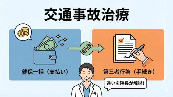 健保一括と第三者行為の違いとは？ 交通事故治療の注意点を院長が解説